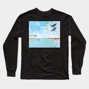 Picture of an original painting, blue birds Long Sleeve T-Shirt